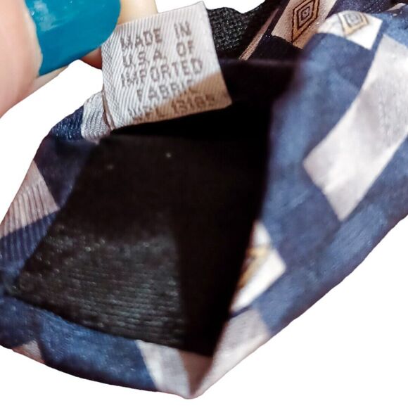 PIERRE CARDIN 100% Silk Classic Style Neck Tie Blue White Tan Men's EUC - Picture 6 of 8